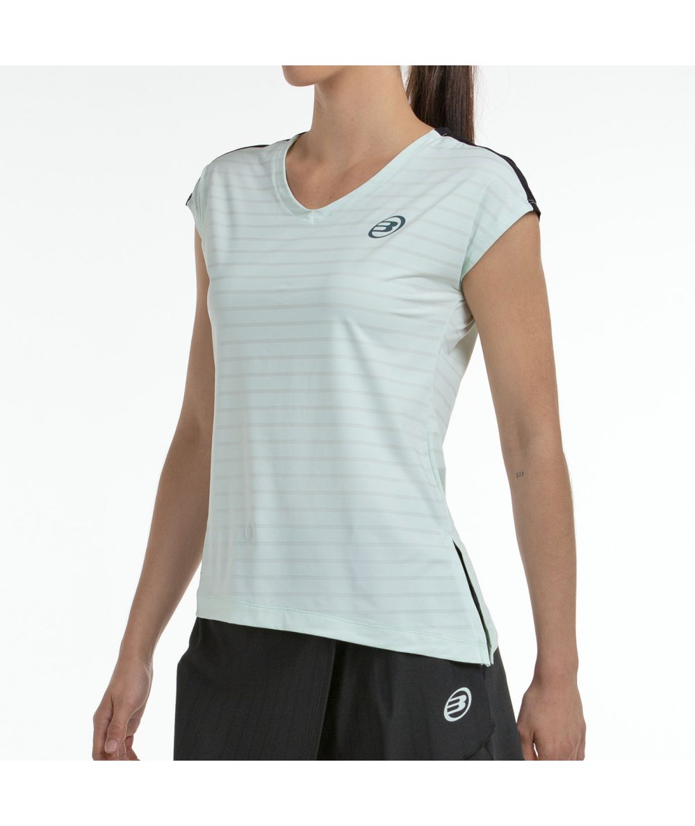Tee Shirt Bullpadel Adoros Verde Agua BiColor vue de face