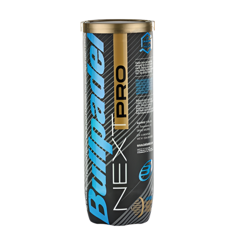 Vue avant du tube de Balles Bullpadel FIP Next Pro