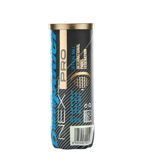 Vue arrière du tube de Balles Bullpadel FIP Next Pro