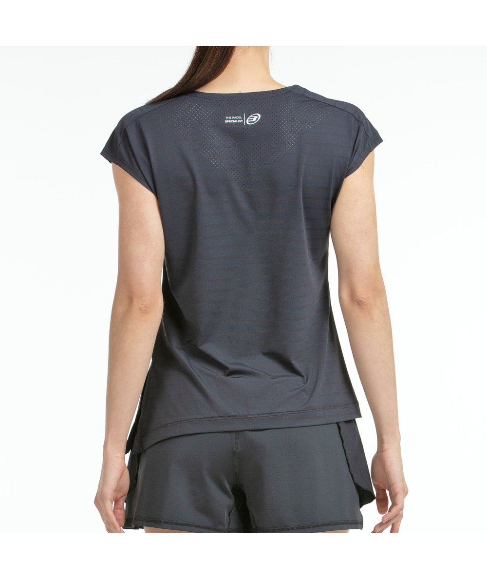 Tee Shirt Bullpadel Adoros Negro BiColor confort et liberté de mouvement