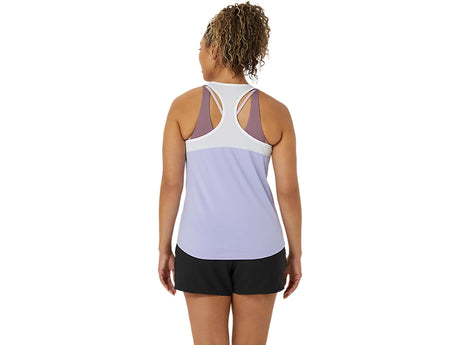 Débardeur Asics Court Tank Vapor White porté en action