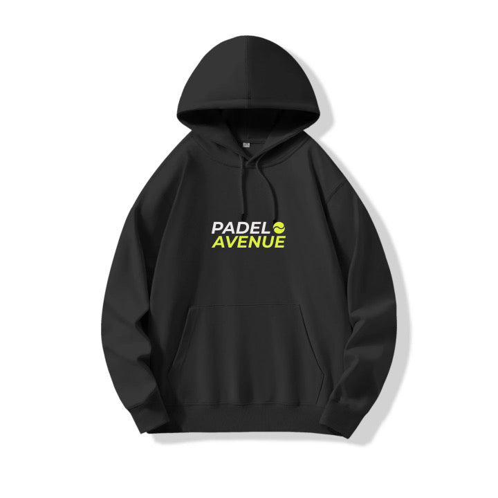 Hoodie Padel Avenue Noir vue de face