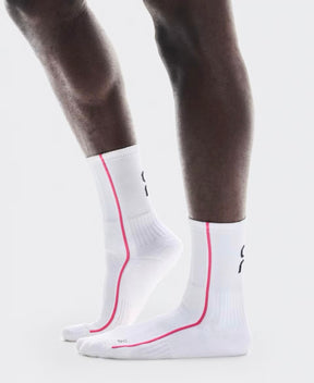 Chaussettes On Court Sock High White Pink vue avant