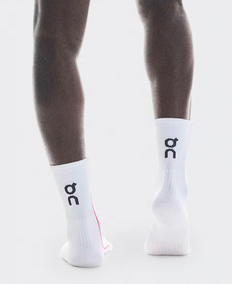 Chaussettes On Court Sock High White Pink vue latérale