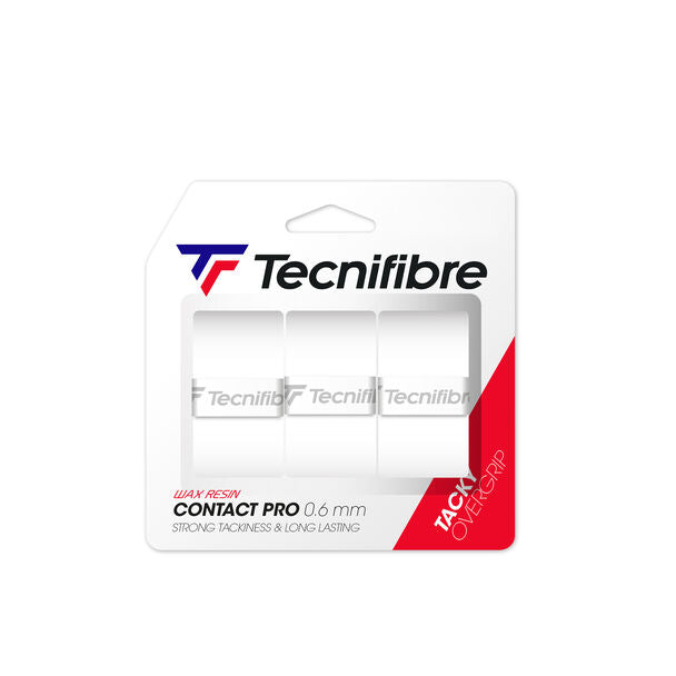 Pack Surgrips Tecnifibre Pro Contact White x3 pour padel, adhérence et confort optimisés