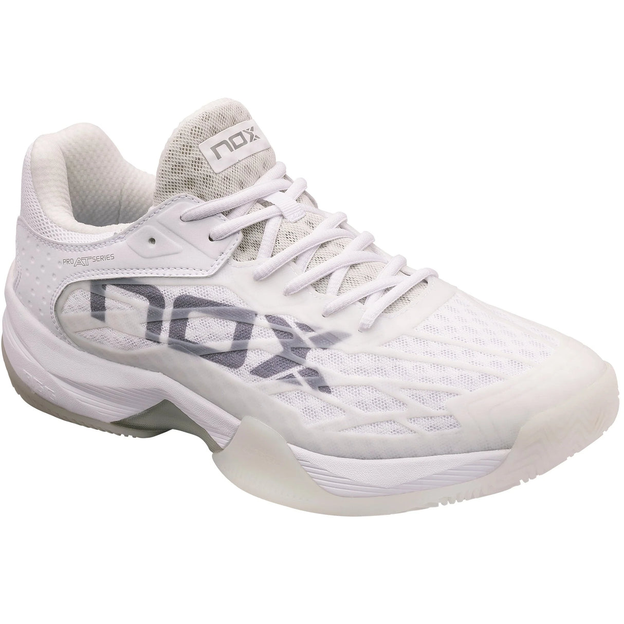 Chaussures Nox AT10 Luxury Blanc vue latérale, adhérence et stabilité