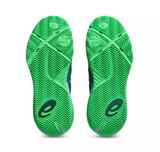 Chaussures de padel Asics Gel Resolution X Padel Saba bleues pour hommes, avec semelle antidérapante et design sportif.