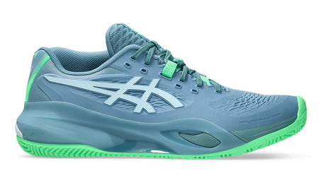 Chaussures de padel Asics Gel Resolution X Padel Saba Blue pour hommes, avec semelle antidérapante et design bleu dynamique.