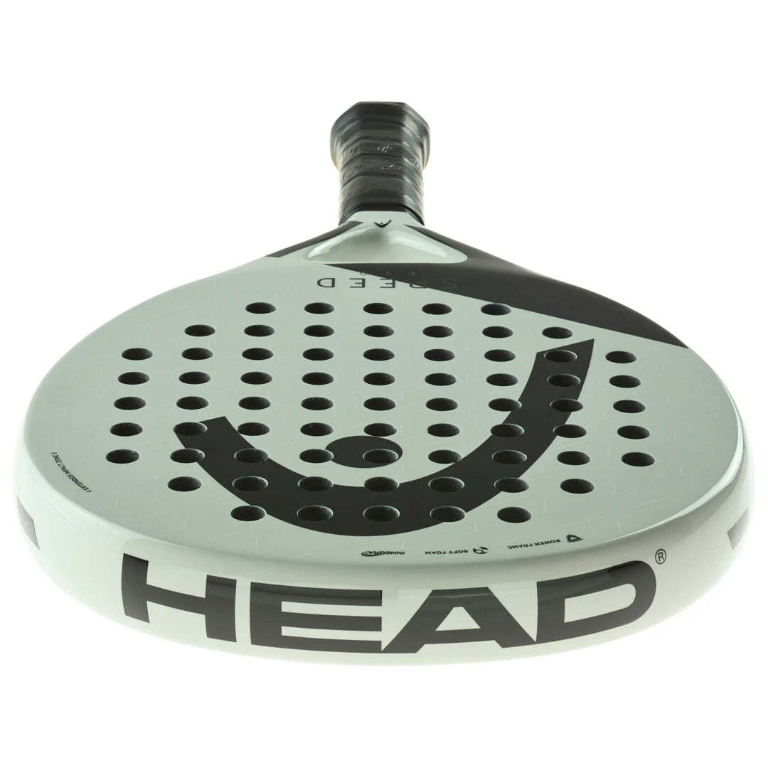 Profil latéral de la raquette de padel Head Evo Speed 2025 avec cadre aérodynamique