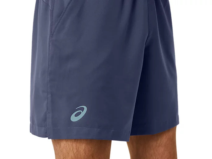 Short Asics Bleu Marine détail tissu