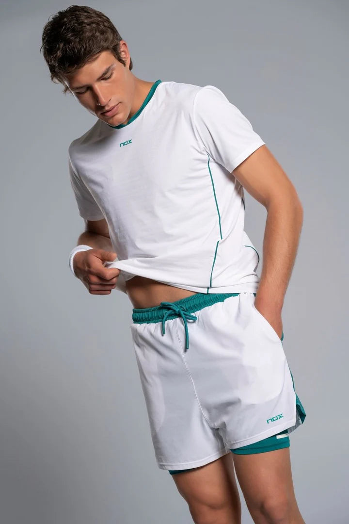 Short de padel Nox Pro Blanc / Vert Ivoire