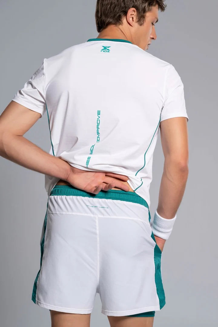 Short de padel Nox Pro Blanc / Vert Ivoire