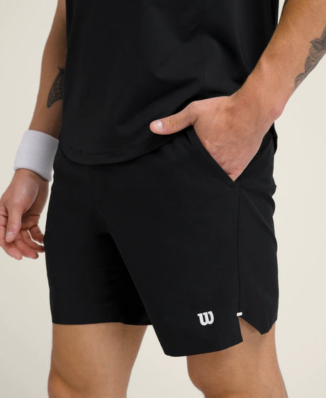 Détails du tissu et design du Short Wilson Tournament V2 7'' Black
