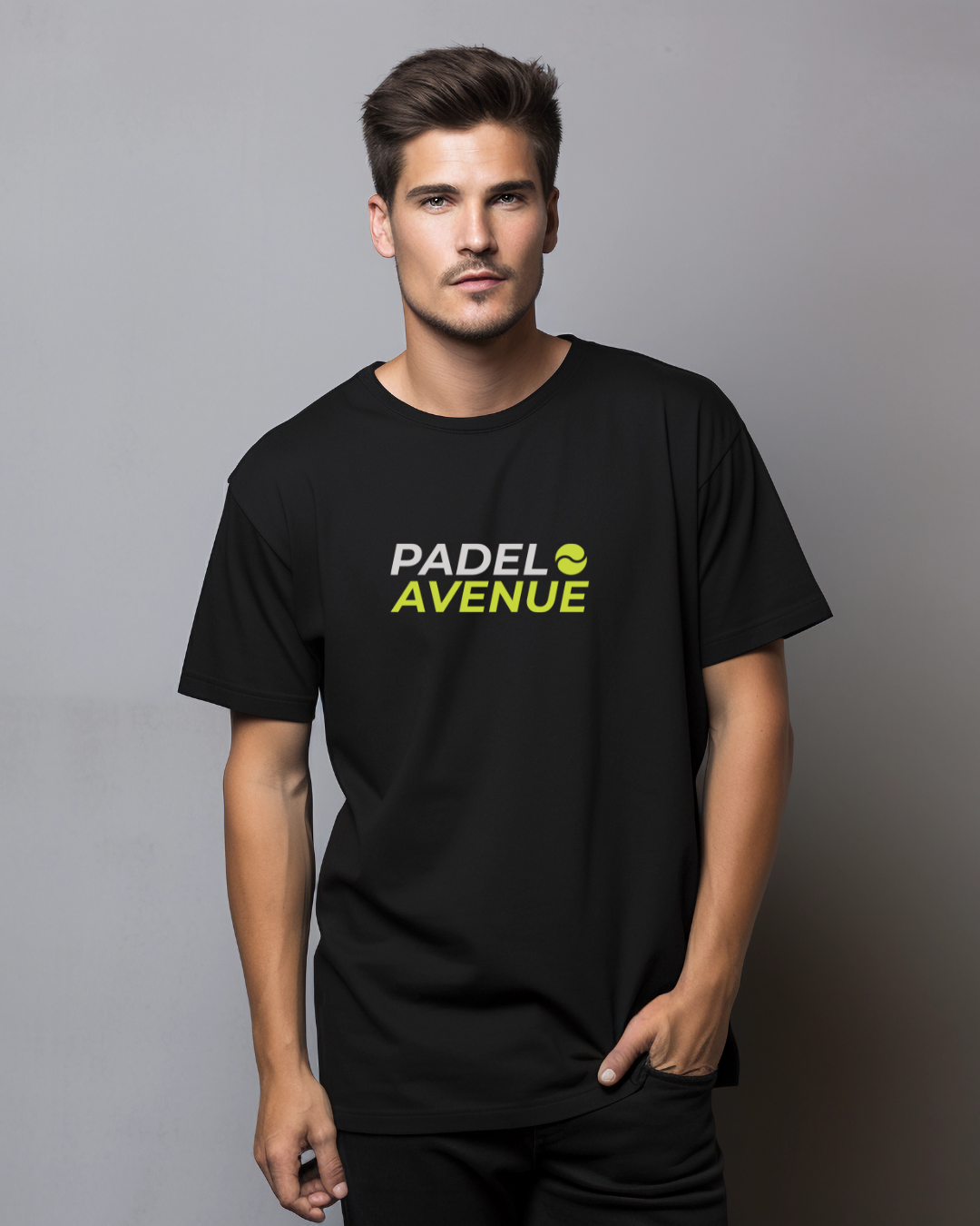 Tee Shirt Padel Avenue Noir pour le sport et le padel