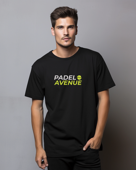 Tee Shirt Padel Avenue Noir pour le sport et le padel