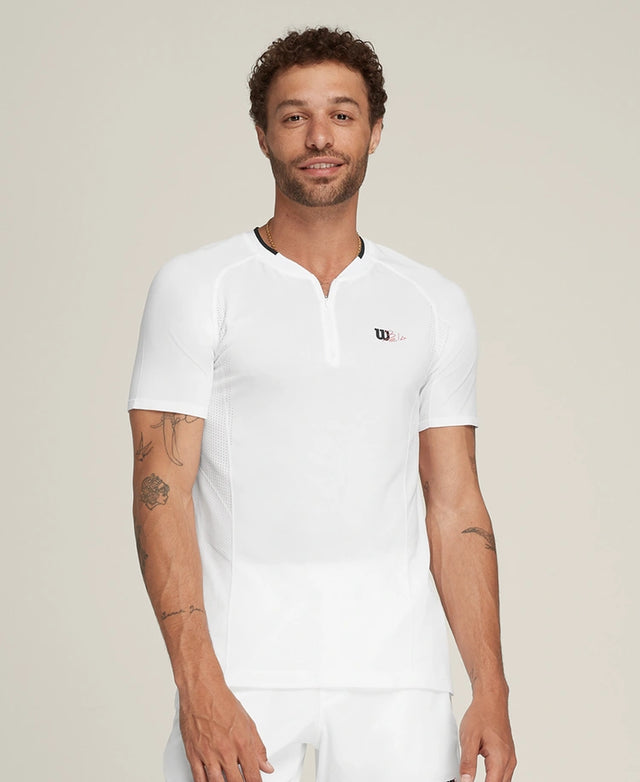 Tee Shirt Wilson Zip Blanc vue de face