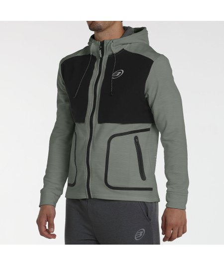 Détail du tissu et design de la veste Bullpadel Belel Kaki