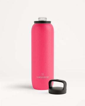Vue avant de la Bouteille Thermo Waterdrop Neon Pink 1L