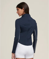 Détail demi‑zip de la veste Wilson Brentwood Navy