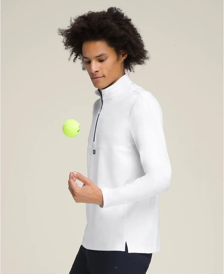 Détail tissu et coupe Veste Wilson Performance 1/2 Zip White