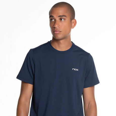 Détail du tissu et finition du Tee Shirt Nox Team Bleu Marine